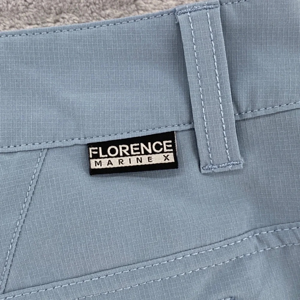 Florence Marine X Mens 35 Blue Grey Ripstop Hybrid Utility Shorts NO SIZE TAG